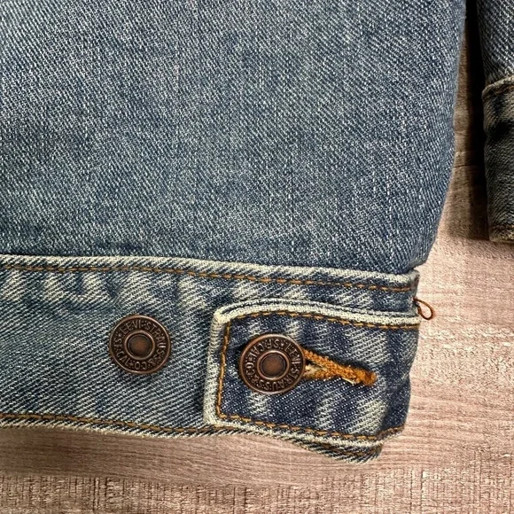 Levis Men Size 2XL 100% Cotton Denim Blue Jeans Standard Trucker Jacket - Picture 9 of 12